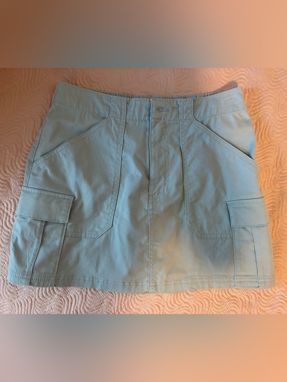 NOBO Light Blue Men's Cargo Mini Skirt-Style Shorts